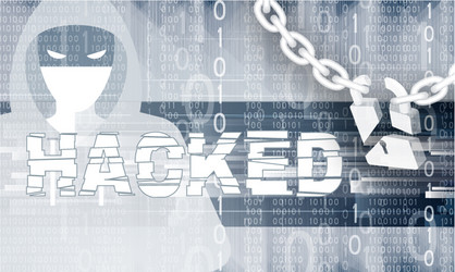 hacker theme with chain and brocken lock vector image