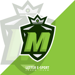 Letter m logo gamer design initials e-sports vector