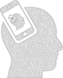 Mesh smartphone head plugin recursion icon vector