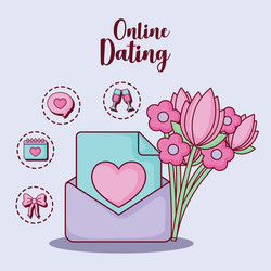 Online dating design vector