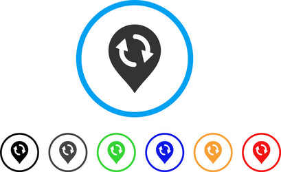 Refresh map marker rounded icon vector