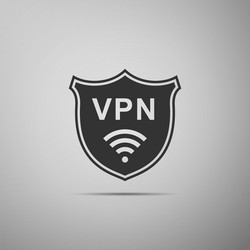 Shield with vpn and wifi wireless network icon vector