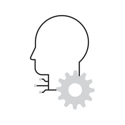 ai-assisted cognitive problem solving brain icon vector image