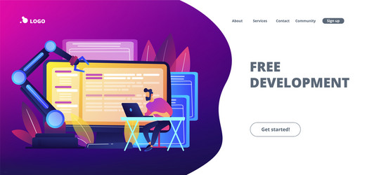 Open automation architecture concept landing page vector