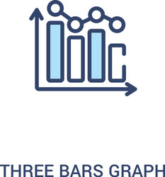 three bars graph concept 2 colored icon simple vector image