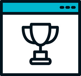 web page with trophy icon half color line vector image