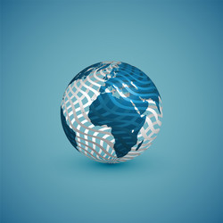 blue globe map with pattern sphere vector image