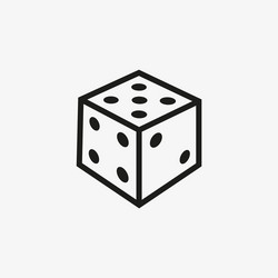 dice cube 3d icon for mobile and web games ui vector image