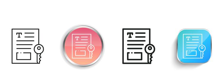 document icon thin linear regular and button vector image