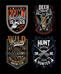 Hunting T-Shirt Elements Vector Image