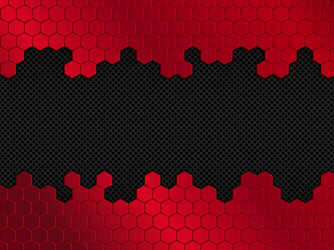 Red and Black Hexagon Pattern Background vector image