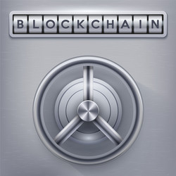 safe with blockchain lock vector image