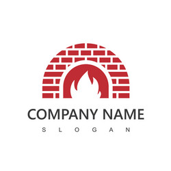 Wood Fired Pizza Oven Logo Vector Image