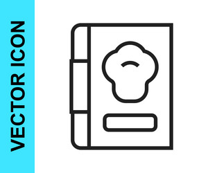 Black line cookbook icon isolated on white vector