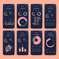 different ui ux gui screens and flat web icons vector image