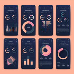 Different ui ux gui screens and flat web icons vector