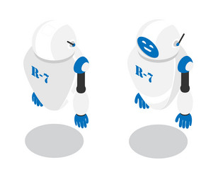 flying gravity improved robot assistant smart vector image