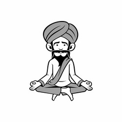 indian guru yoga grandfather vector