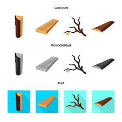 isolated object of tree and raw logo set vector image