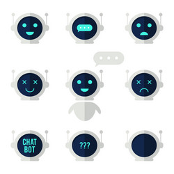 Robot Chat Icon Set - Speech Bubbles vector image