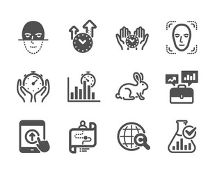 set science icons such as face detection time vector image