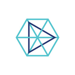 Triangle hexagonal linked line logo vector