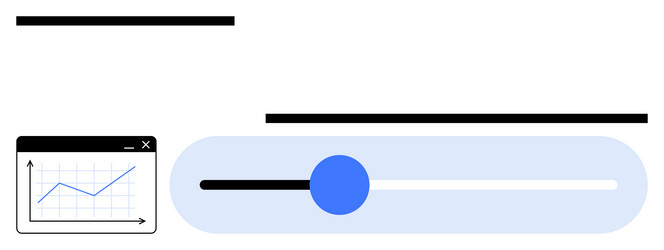 chart window and slider representing data analysis vector image