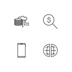 data analytics linear icons set simple outline vector image