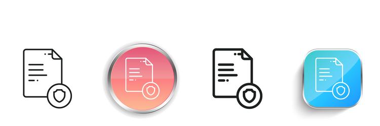 document icon thin linear regular and button vector image