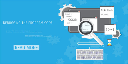 flat concept of programming and coding vector image