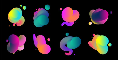 multicolored 3d twisted lines with gradients dots vector image