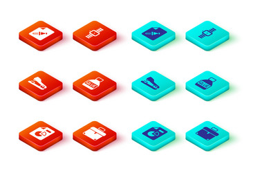 set document with graph chart briefcase stapler vector image