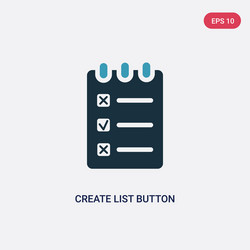 Two color create list button icon from web vector