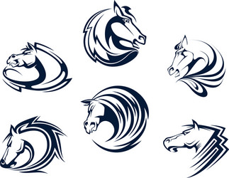horse mascots and emblems Vector Image