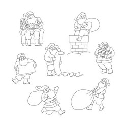 Santa Claus in Various Actions vector