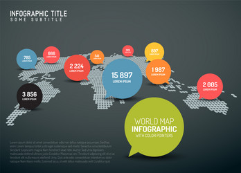 World map with pointer marks vector