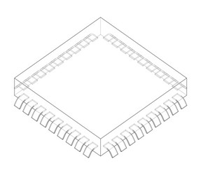 3d microchip rendering vector image