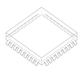 3d microchip rendering vector