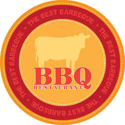 isolated label with text and barbecue elements vector image