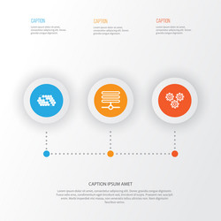 learning icons set collection of hive pattern vector image