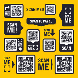 scan me qr code sticker with text online payment vector image