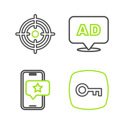 set line key mobile with review rating vector image
