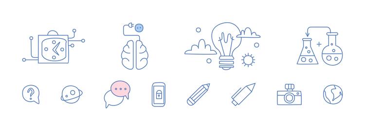 simple creative process line icon and object vector image