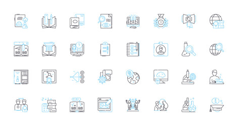 technical skills linear icons set coding vector