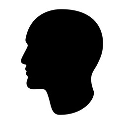 Bald male silhouette icon hairless man black Vector Image