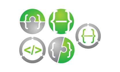 integrated program code set vector image