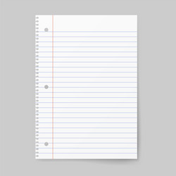 Isolated Notebook Paper with Lines vector image