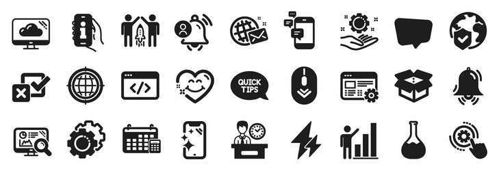 set of technology icons such as cloud storage vector