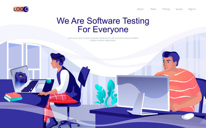 software testing concept isometric landing page vector image