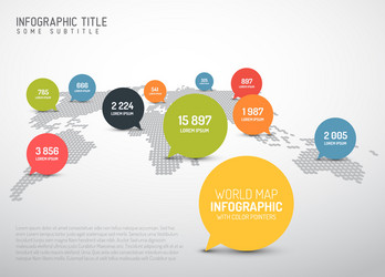 World map with pointer marks vector